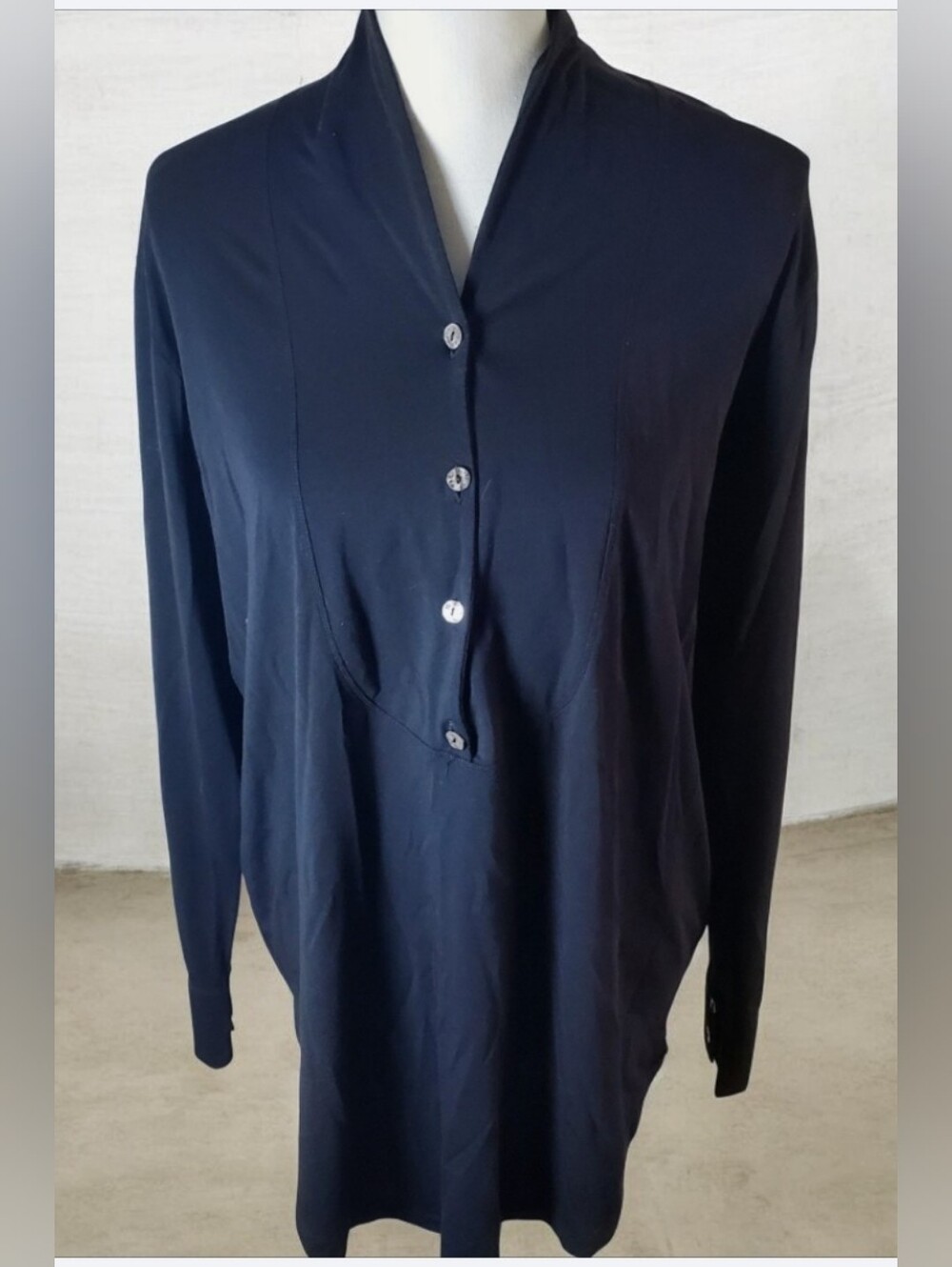 BITTE KAI RAND Scandanavian Design Black Button Tunic Size Med.